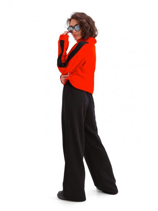 Кроп кофта из трехнити оранжевая — изображение 4