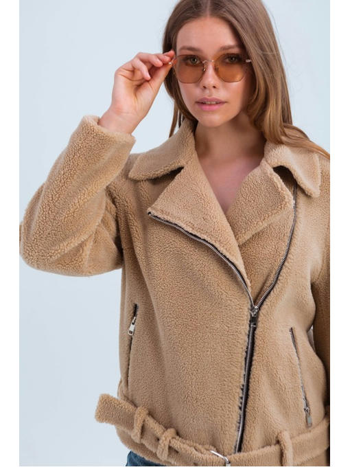 Короткая дубленка бежевая — изображение 3