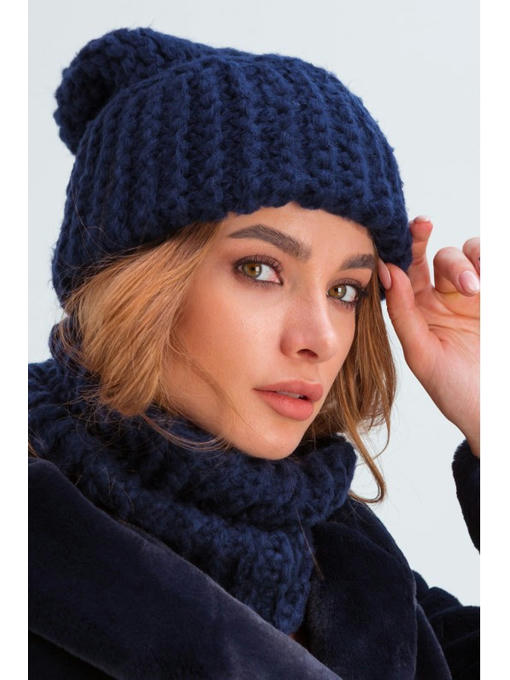 Вязаный комплект синий — изображение 4