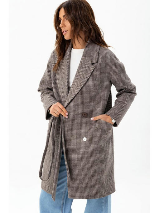 Утепленное пальто оверсайз коричневое — изображение 4