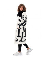 Дизайнерское пальто белое