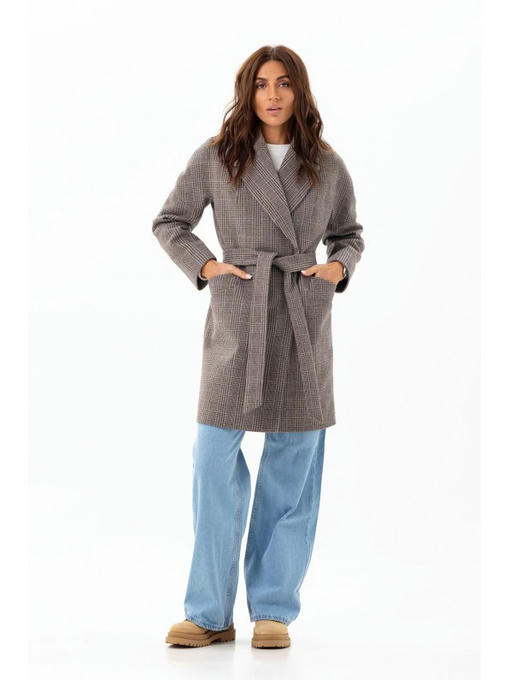 Утепленное пальто оверсайз коричневое — изображение 7