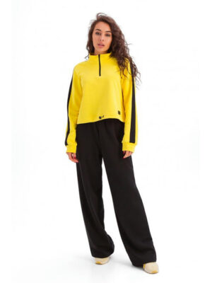 Кроп кофта из трехнити желтая