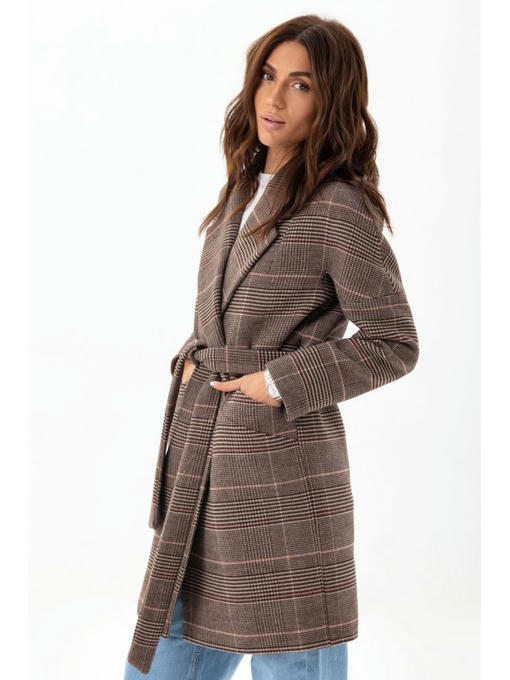 Утепленное пальто оверсайз кофе — изображение 6