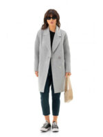 Женское стильное пальто серое