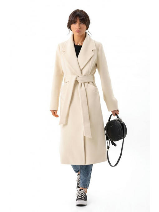 Длинное пальто молоко — изображение 4