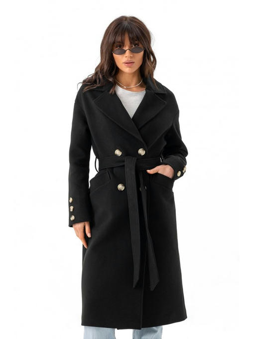 Двубортное пальто черное — изображение 2