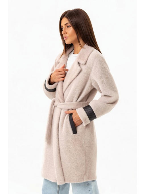 Осеннее пальто из альпаки бежевое — изображение 2