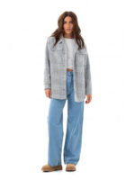 Пальто-рубашка черно-белое