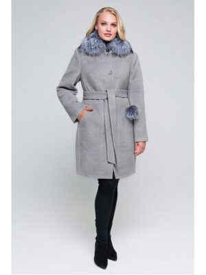 Зимнее пальто серое