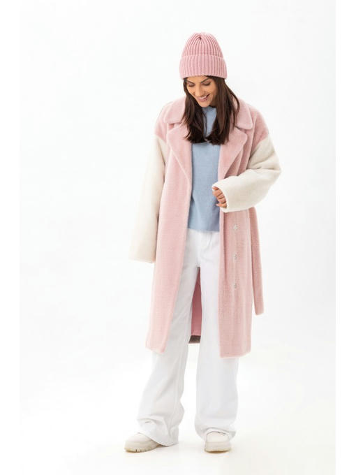 Дизайнерское пальто из экоальпаки розовое — изображение 5