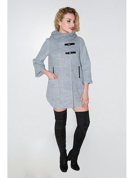 Кардиган с шарфом светло-серый — изображение 6