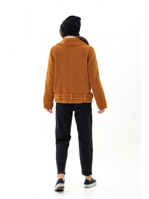 Короткая дубленка коричневая — изображение 7