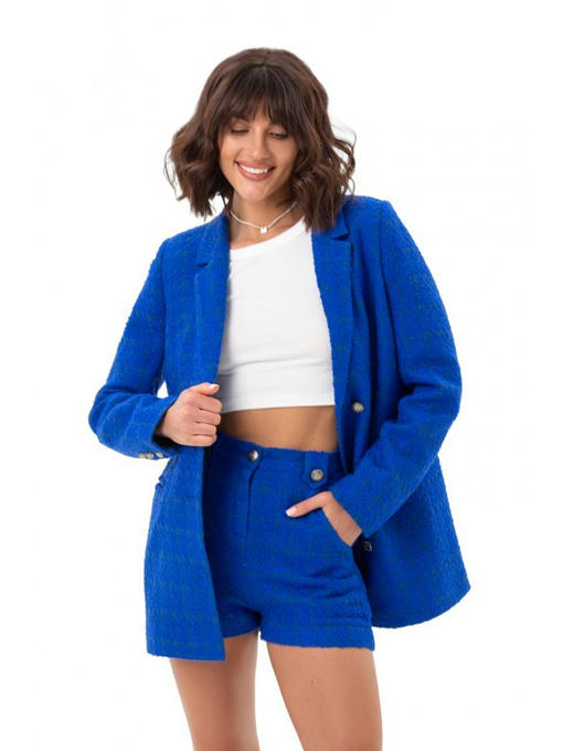 Однобортный пиджак из французского твида электрик — изображение 2