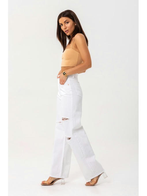 Рваные джинсы с дырками белые — изображение 5