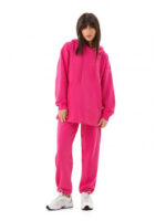 Длинное худи с капюшоном малина