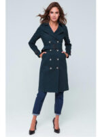 Двубортный плащ бутылочый