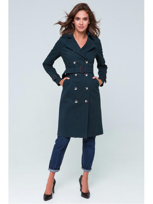 Двубортный плащ бутылочый