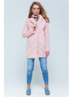 Короткая шуба-пиджак розовая