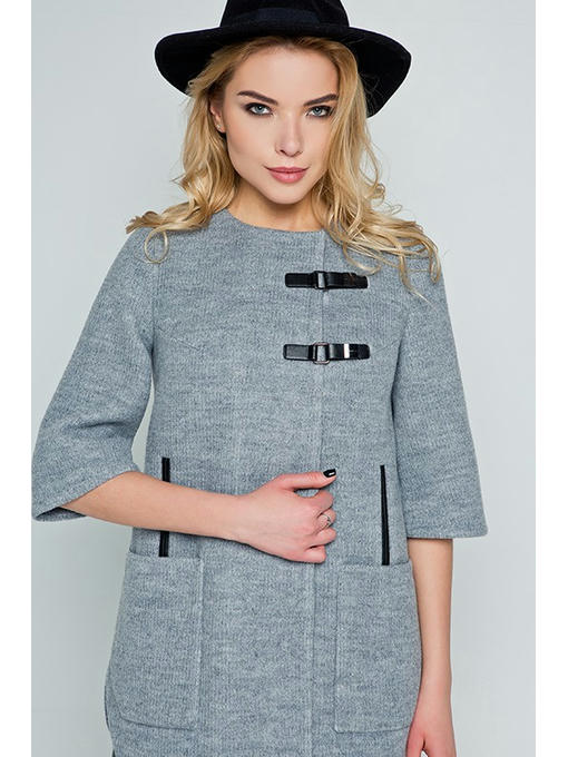 Кардиган с шарфом светло-серый — изображение 3