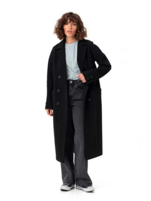 Пальто из кашемира черное