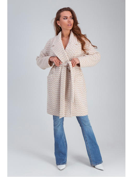 Весеннее пальто средней длины капучино — изображение 3