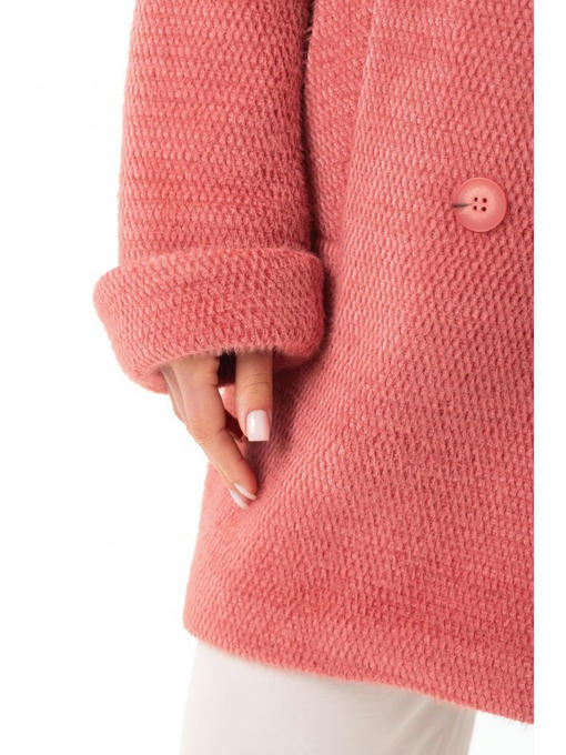 Двубортное пальто соты коралл — изображение 6
