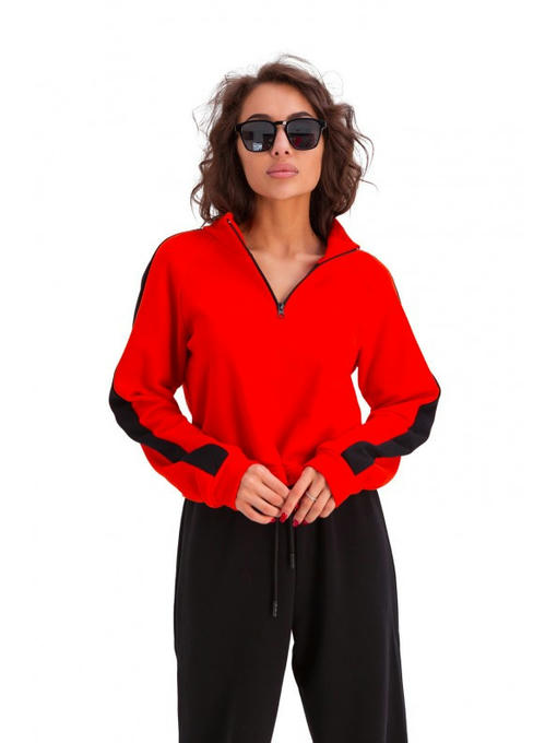 Кроп кофта из трехнити оранжевая — изображение 2