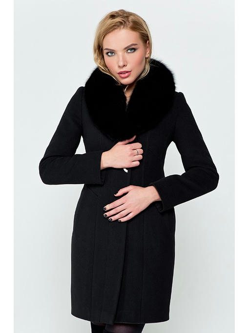 Утепленное пальто черное — изображение 2