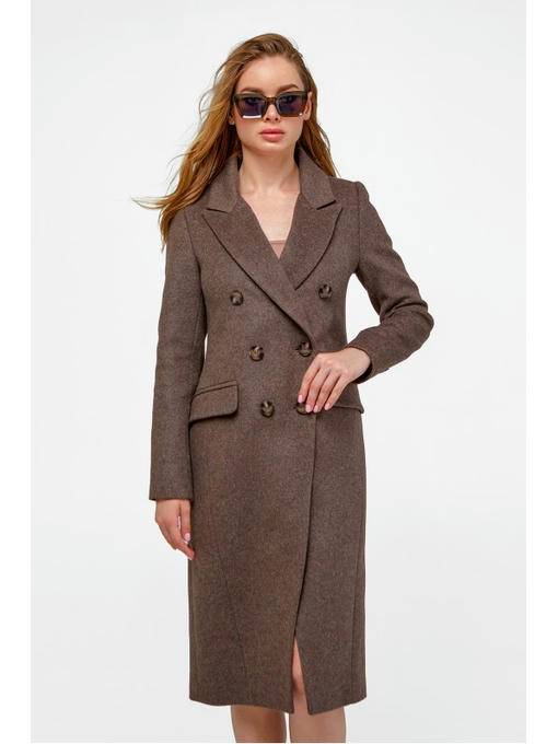 Двубортное пальто капучино — изображение 2