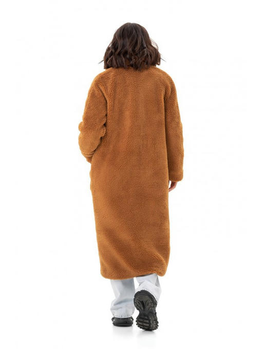 Плюшевое пальто коричневое — изображение 8