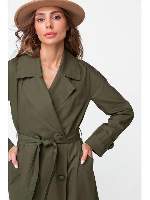 Коттоновый плащ хаки — изображение 3