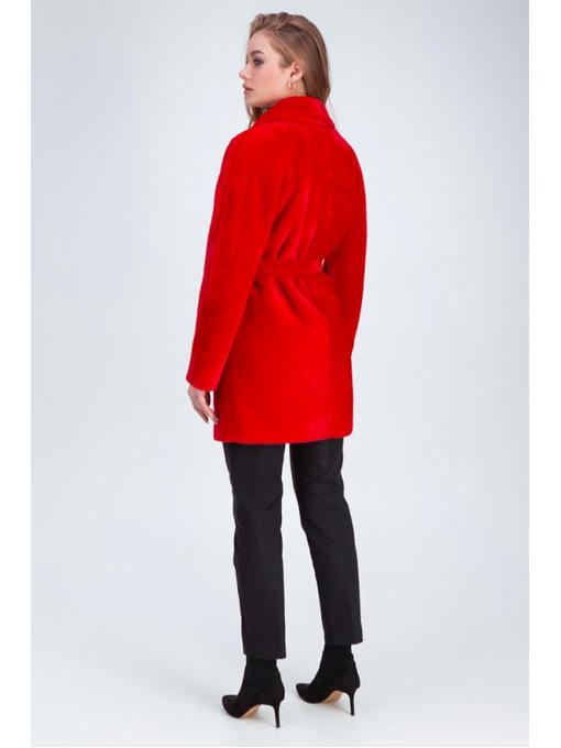 Шуба с рукавом летучая мышь красная — изображение 4