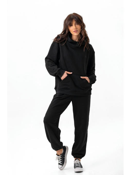 Худи кенгуру с капюшоном черное