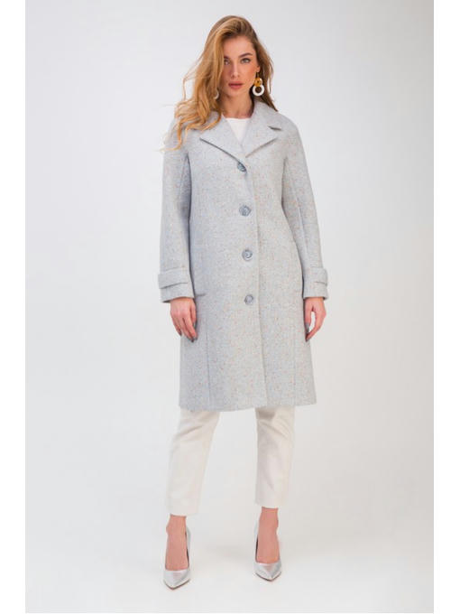 Весеннее пальто на пуговицах голубое