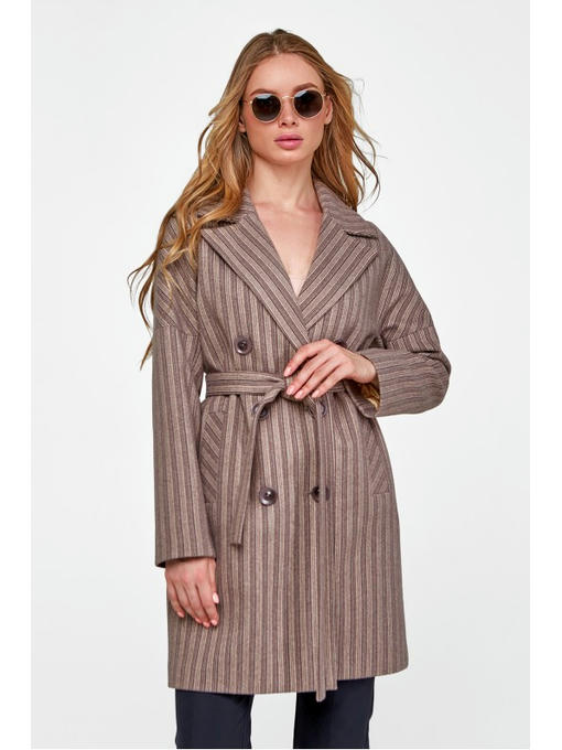 Двубортное пальто капучино — изображение 2