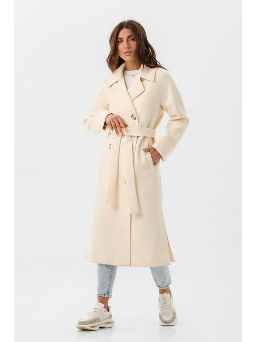 Двубортное пальто молоко — изображение 4