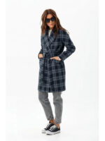 Осеннее пальто синее