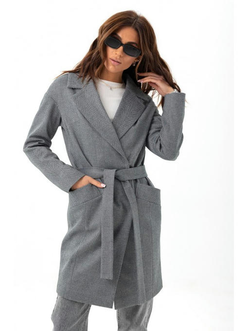 Свободное пальто черно-белое — изображение 2