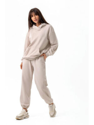 Худи кенгуру с капюшоном бежевое