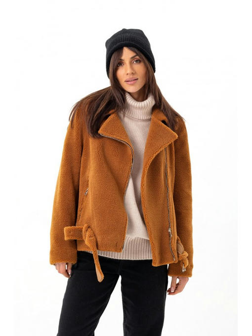 Короткая дубленка коричневая — изображение 3