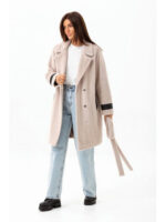 Осеннее пальто из альпаки бежевое