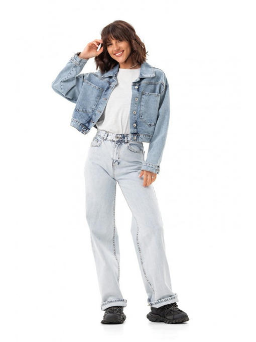 Джинсовая куртка синяя варка — изображение 4