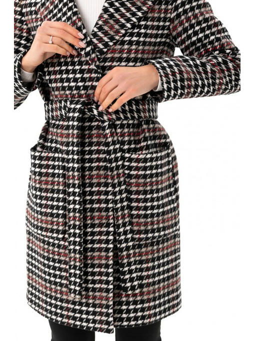 Пальто с накладными карманами красно-черное — изображение 5