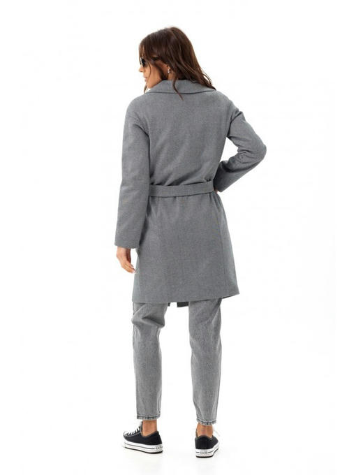 Свободное пальто черно-белое — изображение 6