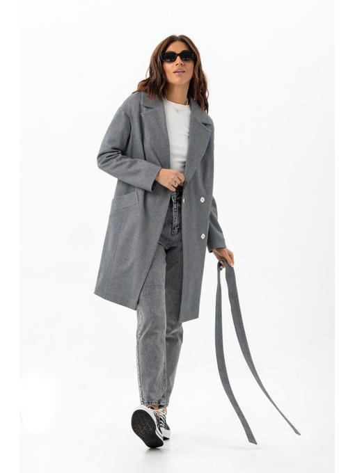 Свободное пальто черно-белое — изображение 5