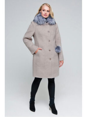 Зимнее пальто капучино