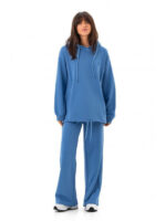 Длинное худи с капюшоном джинс