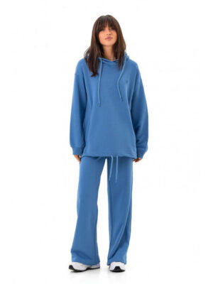 Длинное худи с капюшоном джинс