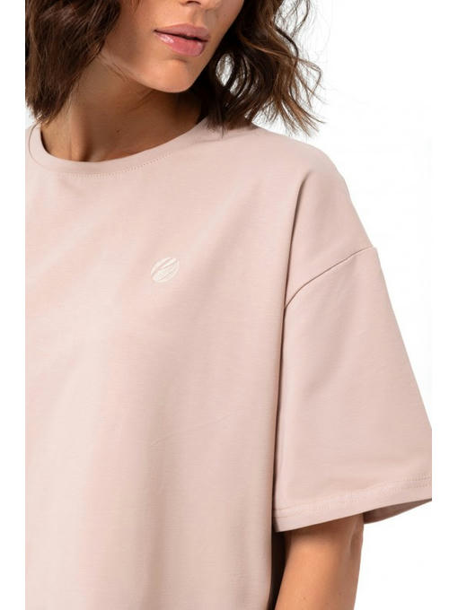 Базовая оверсайз футболка бежевая — изображение 3